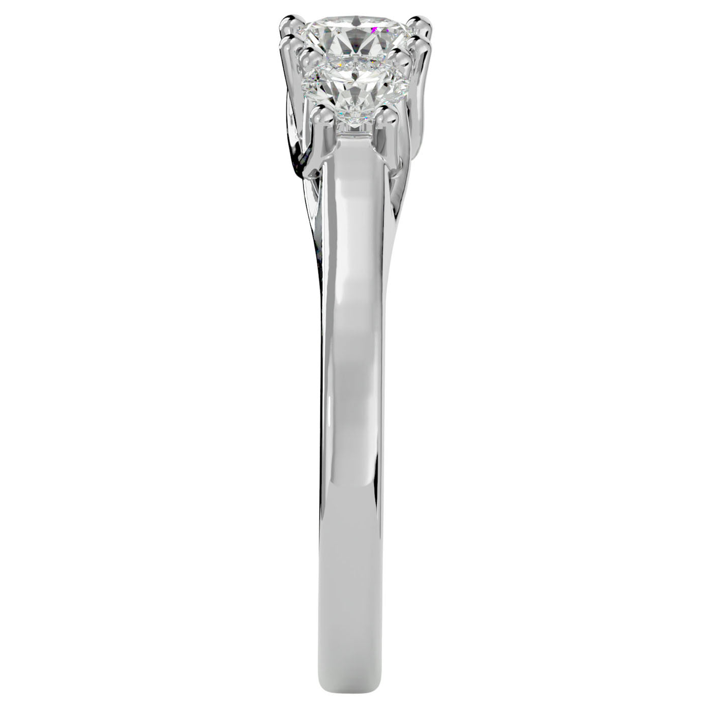 Inel de Logodnă Vivienne Trei Moissanite de 0.94 ct din Platina - Castelo.ro