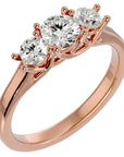 Inel de Logodnă din Aur 14k Vivienne Trei Diamante Naturale de 0.94 ct din 14k Aur Roz - Castelo.ro