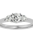 Inel de Logodnă Yvonne din Aur 14k cu Trei Diamante Create în Laborator de 0.88 ct din 14k Aur Alb - Castelo.ro