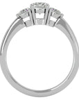 Inel de Logodnă Yvonne cu Trei Moissanite de 0.88 ct din Platina - Castelo.ro