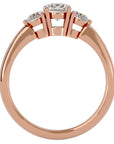 Inel de Logodnă Yvonne din Aur 14k cu Trei Diamante Create în Laborator de 0.88 ct din 14k Aur Roz - Castelo.ro