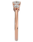 Inel de Logodnă Yvonne cu Trei Diamante Naturale de 0.88 ct din 18k Aur Roz - Castelo.ro