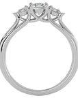 Inel de Logodnă Valérie din Aur 14k cu Trei Diamante Create în Laborator de 0.97 ct din 14k Aur Alb - Castelo.ro