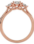Inel de Logodnă Valérie cu Trei Diamante Naturale de 0.97 ct din 18k Aur Roz - Castelo.ro