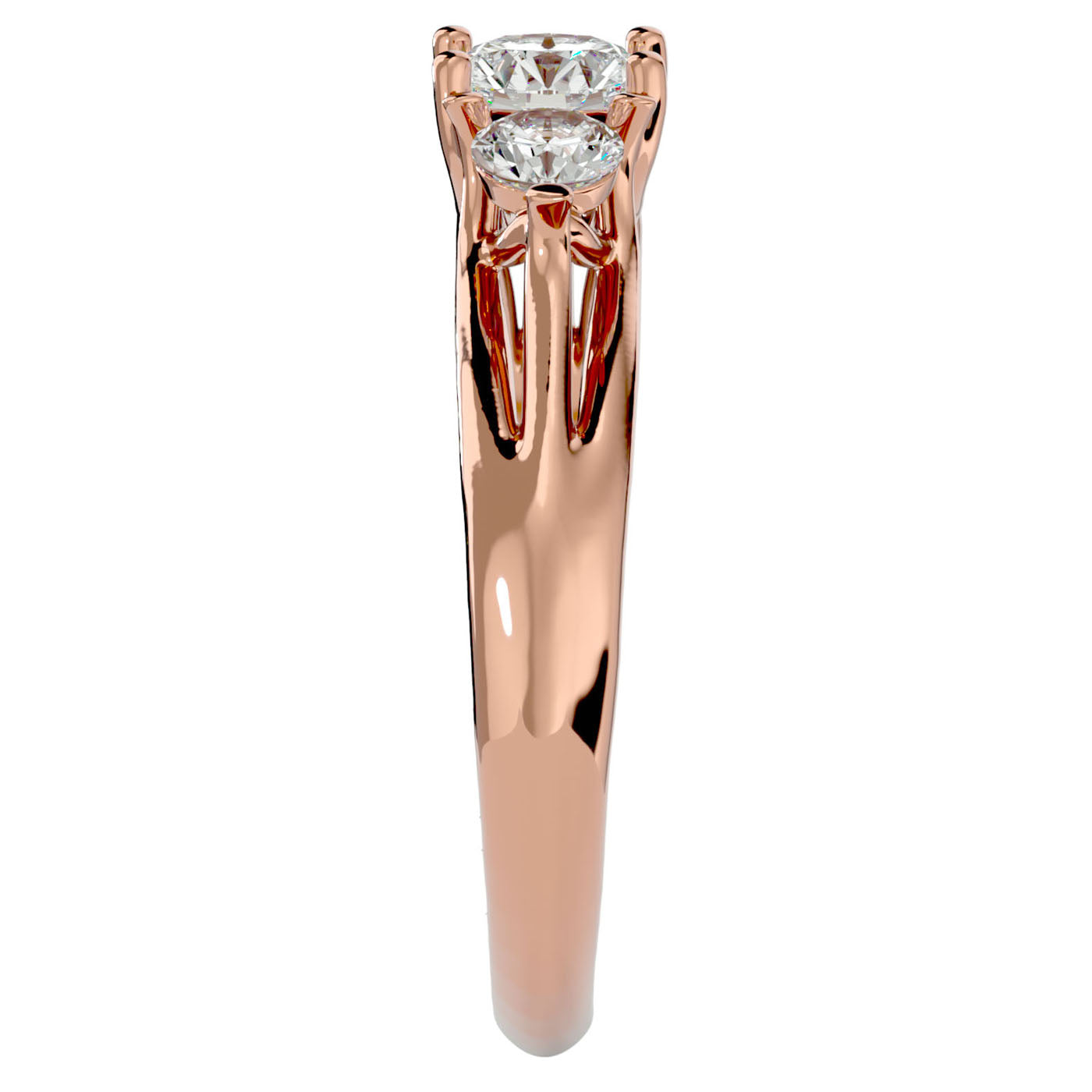 Inel de Logodnă Valérie cu Trei Moissanite de 0.97 ct din 18k Aur Roz - Castelo.ro