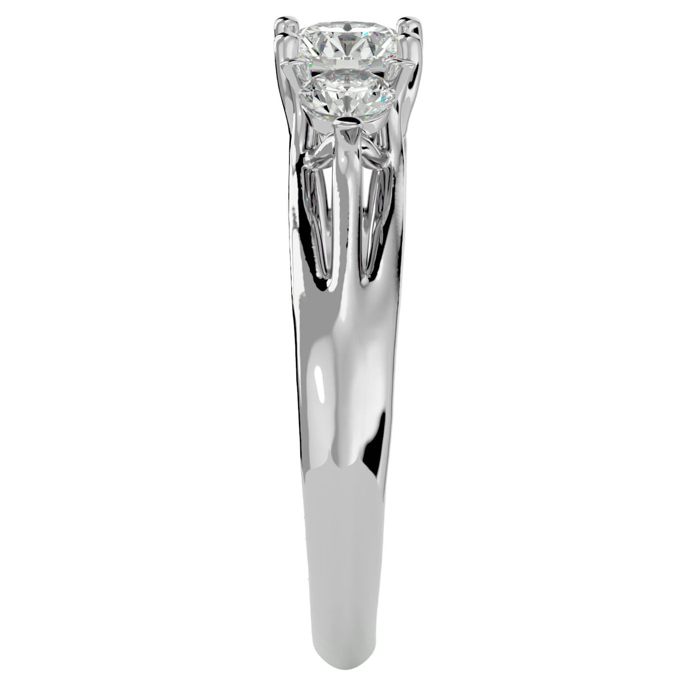 Inel de Logodnă Valérie cu Trei Moissanite de 0.97 ct din Platina - Castelo.ro