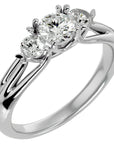 Inel de Logodnă Valérie cu Trei Moissanite de 0.97 ct din Platina - Castelo.ro