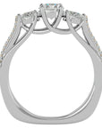 Inel de Logodnă Véronique din Aur 14k cu Trei Diamante Create în Laborator Pavè de 0.97 ct din 14k Aur Alb - Castelo.ro