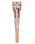 Inel de Logodnă Véronique din Aur 14k cu Trei Diamante Naturale Pavè de 0.97 ct din 14k Aur Roz - Castelo.ro