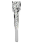 Inel de Logodnă Véronique din Aur 14k cu Trei Diamante Naturale Pavè de 0.97 ct din 14k Aur Alb - Castelo.ro