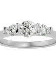 Inel Trei Diamante Naturale Montate Unic de 0.88 ct din Platina - Castelo.ro