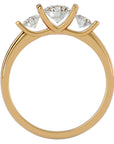 Inel Trei Diamante din Aur 14k Create în Laborator Montate Unic de 0.88 ct din 14k Aur Galben - Castelo.ro