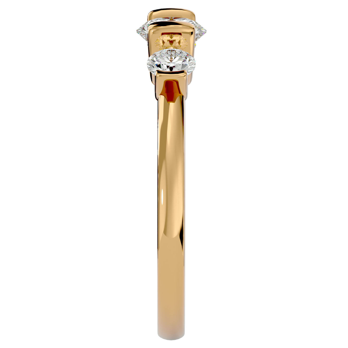 Inel Trei Diamante Naturale Montate Unic de 0.88 ct din 18k Aur Galben - Castelo.ro