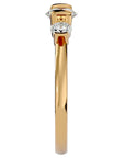 Inel Trei Moissanite Montate Unic de 0.88 ct din 18k Aur Galben - Castelo.ro
