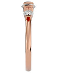 Inel Trei Moissanite Montate Unic de 0.88 ct din 18k Aur Roz - Castelo.ro