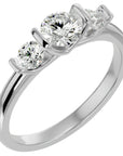 Inel Trei Diamante Naturale Montate Unic de 0.88 ct din Platina - Castelo.ro