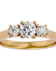 Inel de Logodnă Clasic cu Trei Diamante Create în Laborator de 0.82 ct din 18k Aur Galben - Castelo.ro
