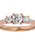 Inel de Logodnă Clasic cu Trei Diamante Create în Laborator de 0.82 ct din 18k Aur Roz - Castelo.ro