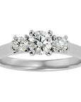 Inel de Logodnă Clasic din Aur 14k cu Trei Diamante Create în Laborator de 0.82 ct din 14k Aur Alb - Castelo.ro
