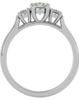Inel de Logodnă Clasic din Aur 14k cu Trei Diamante Create în Laborator de 0.82 ct din 14k Aur Alb - Castelo.ro