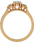 Inel de Logodnă Clasic cu Trei Diamante Create în Laborator de 0.82 ct din 18k Aur Galben - Castelo.ro