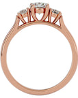 Inel de Logodnă Clasic din Aur 14k cu Trei Diamante Naturale de 0.82 ct din 14k Aur Roz - Castelo.ro