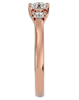 Inel de Logodnă Clasic cu Trei Moissanite de 0.82 ct din 18k Aur Roz - Castelo.ro