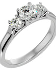 Inel de Logodnă Clasic din Aur 14k cu Trei Diamante Create în Laborator de 0.82 ct din 14k Aur Alb - Castelo.ro