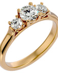 Inel de Logodnă Clasic din Aur 14k cu Trei Diamante Naturale de 0.82 ct din 14k Aur Galben - Castelo.ro