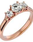 Inel de Logodnă Clasic cu Trei Moissanite de 0.82 ct din 18k Aur Roz - Castelo.ro