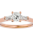 Inel de Logodnă Béatrice din Aur 14k cu Trei Diamante Naturale de 0.95 ct din 14k Aur Roz - Castelo.ro