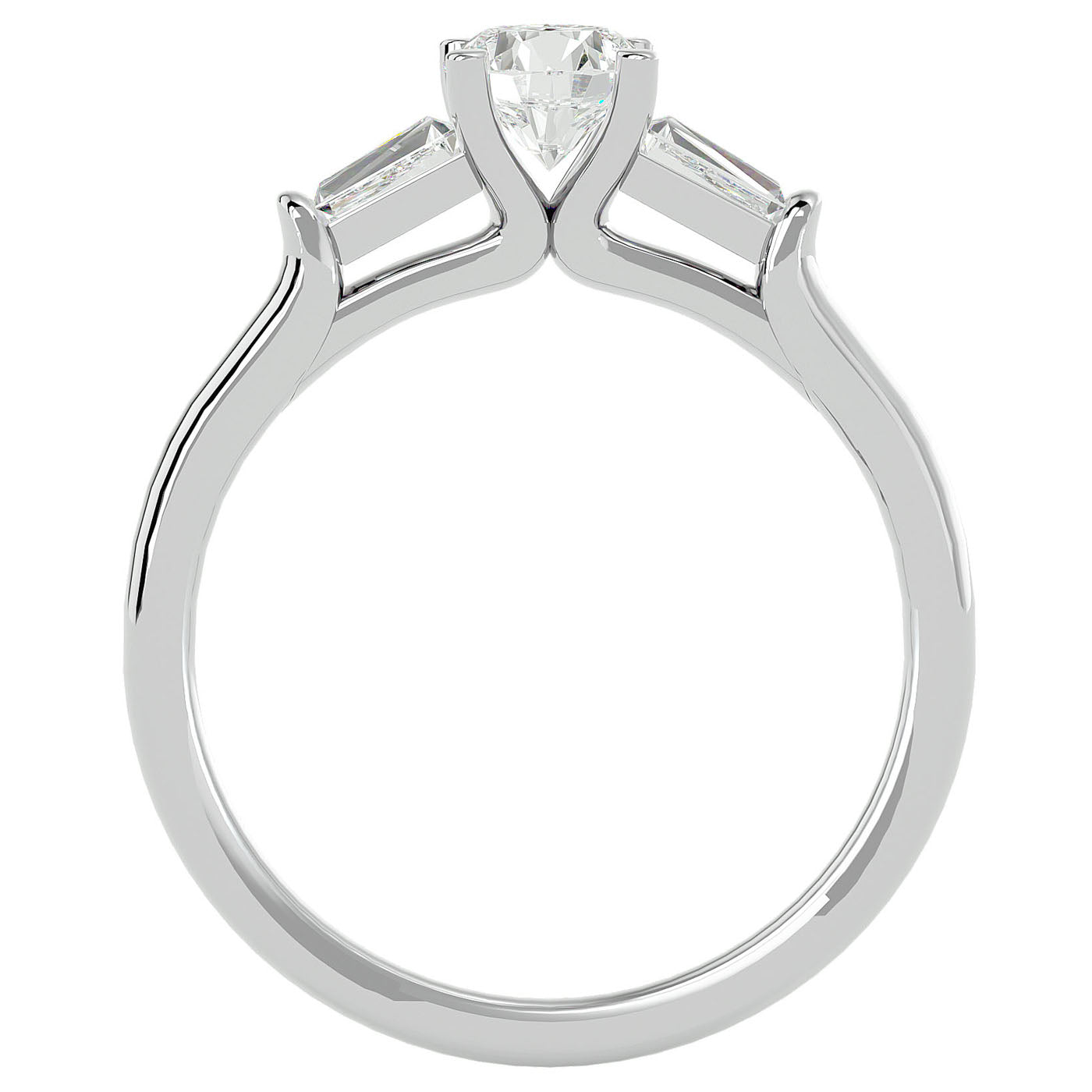 Inel de Logodnă Béatrice cu Trei Moissanite de 0.95 ct din Platina - Castelo.ro