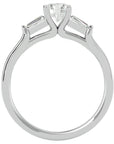 Inel de Logodnă Béatrice cu Trei Moissanite de 0.95 ct din Platina - Castelo.ro