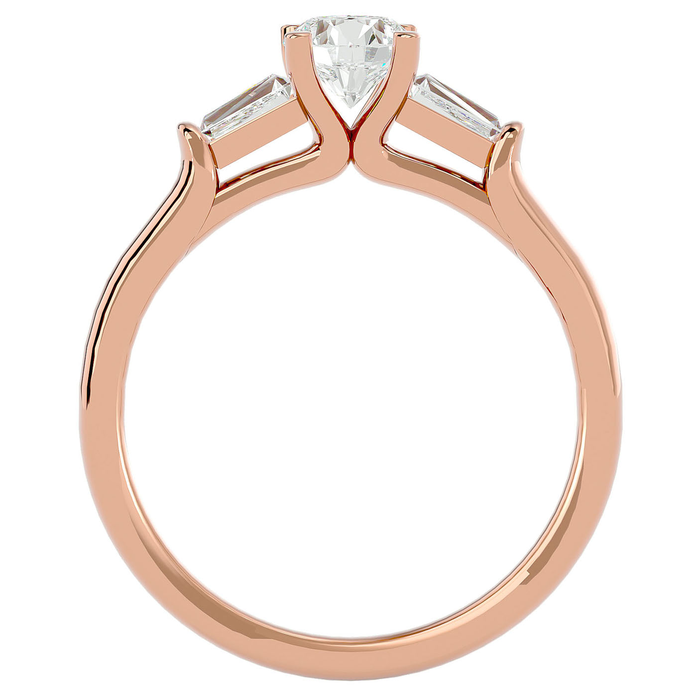 Inel de Logodnă Béatrice cu Trei Moissanite de 0.95 ct din 18k Aur Roz - Castelo.ro