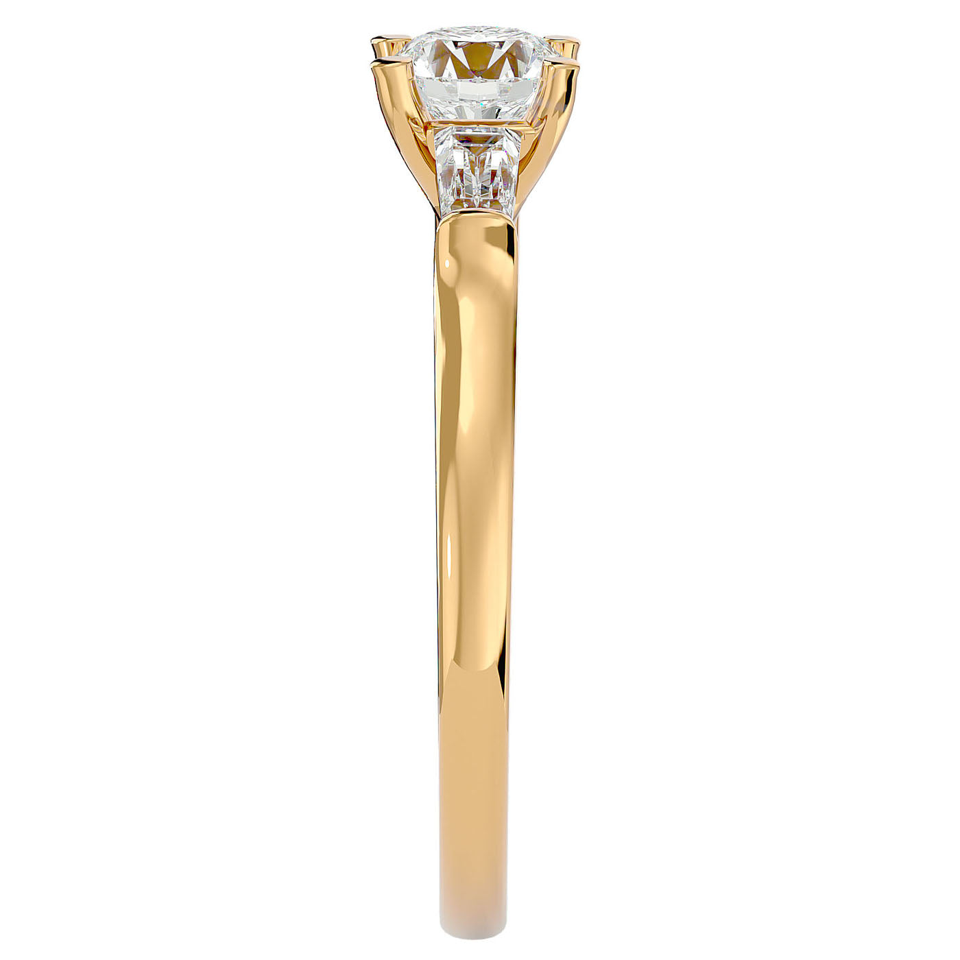 Inel de Logodnă Béatrice cu Trei Moissanite de 0.95 ct din 18k Aur Galben - Castelo.ro