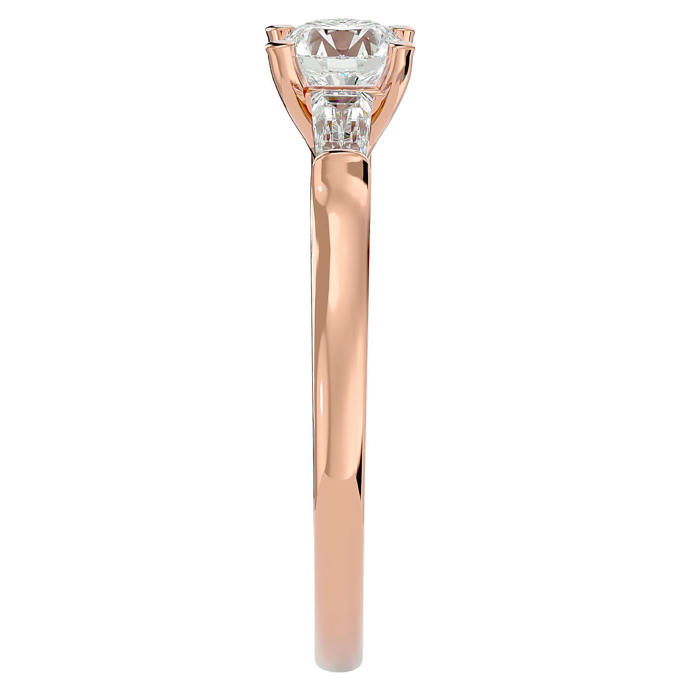 Inel de Logodnă Béatrice cu Trei Moissanite de 0.95 ct din 18k Aur Roz - Castelo.ro