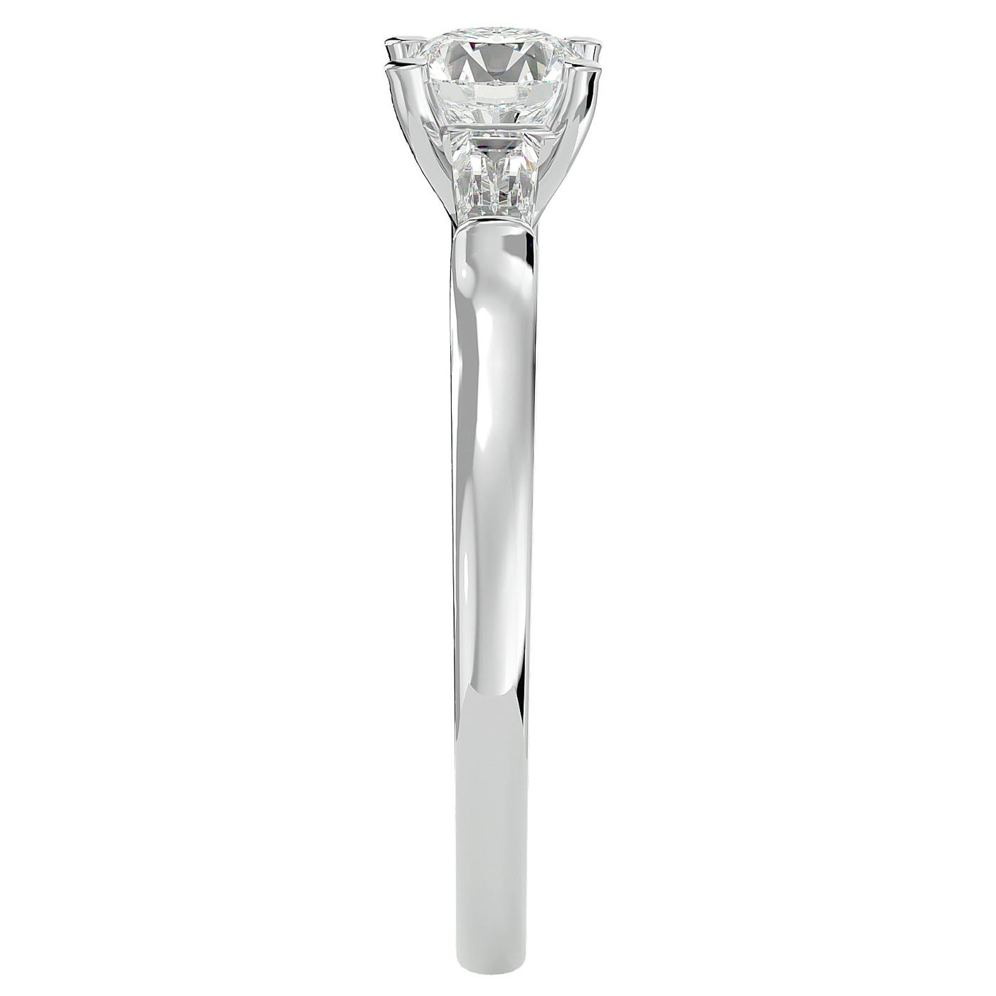 Inel de Logodnă Béatrice cu Trei Moissanite de 0.95 ct din Platina - Castelo.ro