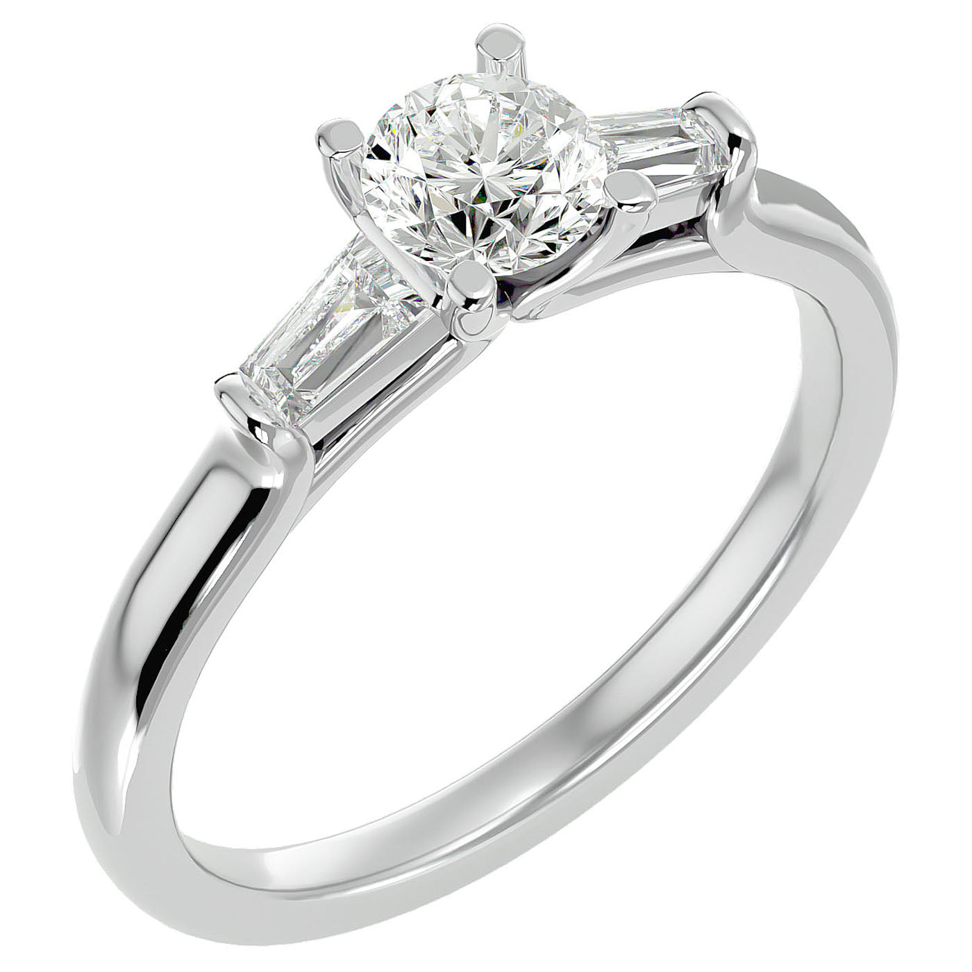 Inel de Logodnă Béatrice cu Trei Moissanite de 0.95 ct din Platina - Castelo.ro
