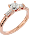 Inel de Logodnă Béatrice din Aur 14k cu Trei Diamante Naturale de 0.95 ct din 14k Aur Roz - Castelo.ro
