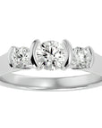 Inel Rosette cu Trei Diamante Naturale de 0.88 ct din Platina - Castelo.ro