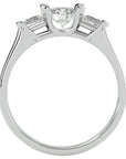 Inel Rosette cu Trei Diamante Naturale de 0.88 ct din Platina - Castelo.ro
