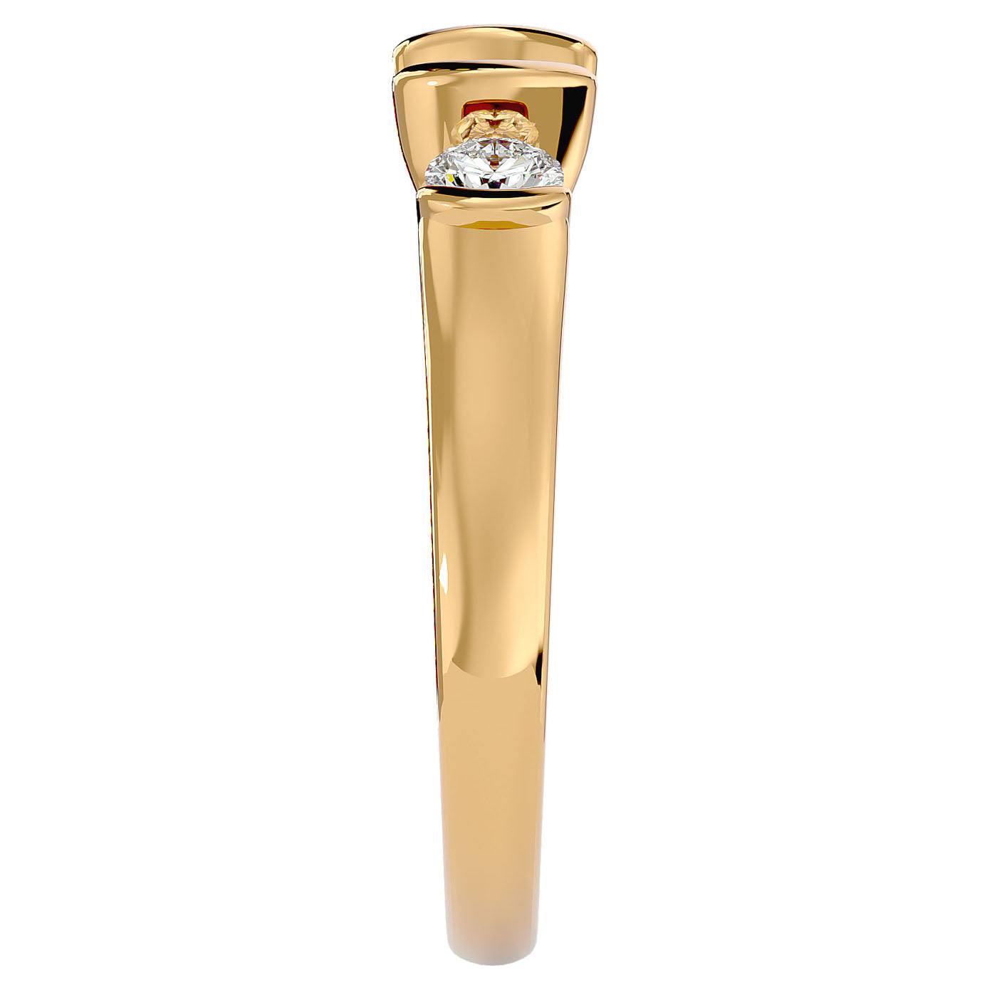 Inel Rosette cu Trei Diamante Naturale de 0.88 ct din 18k Aur Galben - Castelo.ro