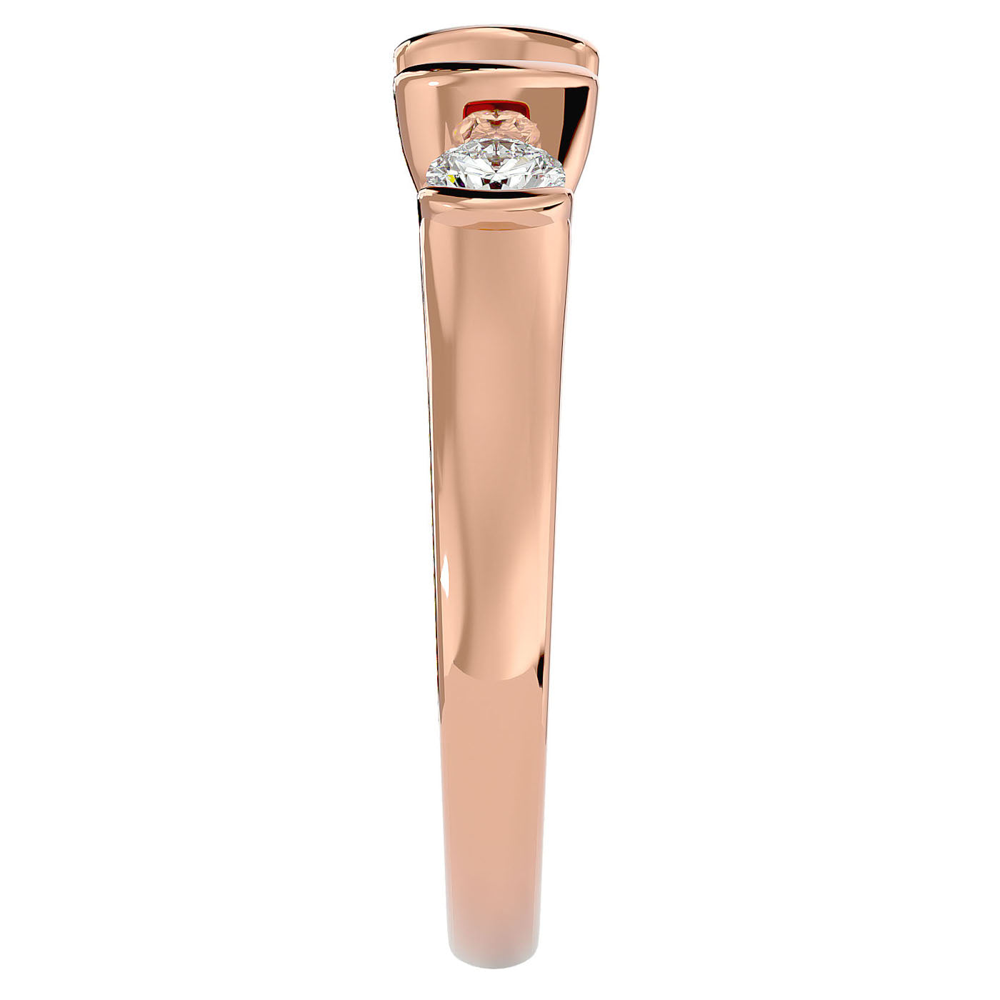 Inel Rosette cu Trei Moissanite de 0.88 ct din 18k Aur Roz - Castelo.ro