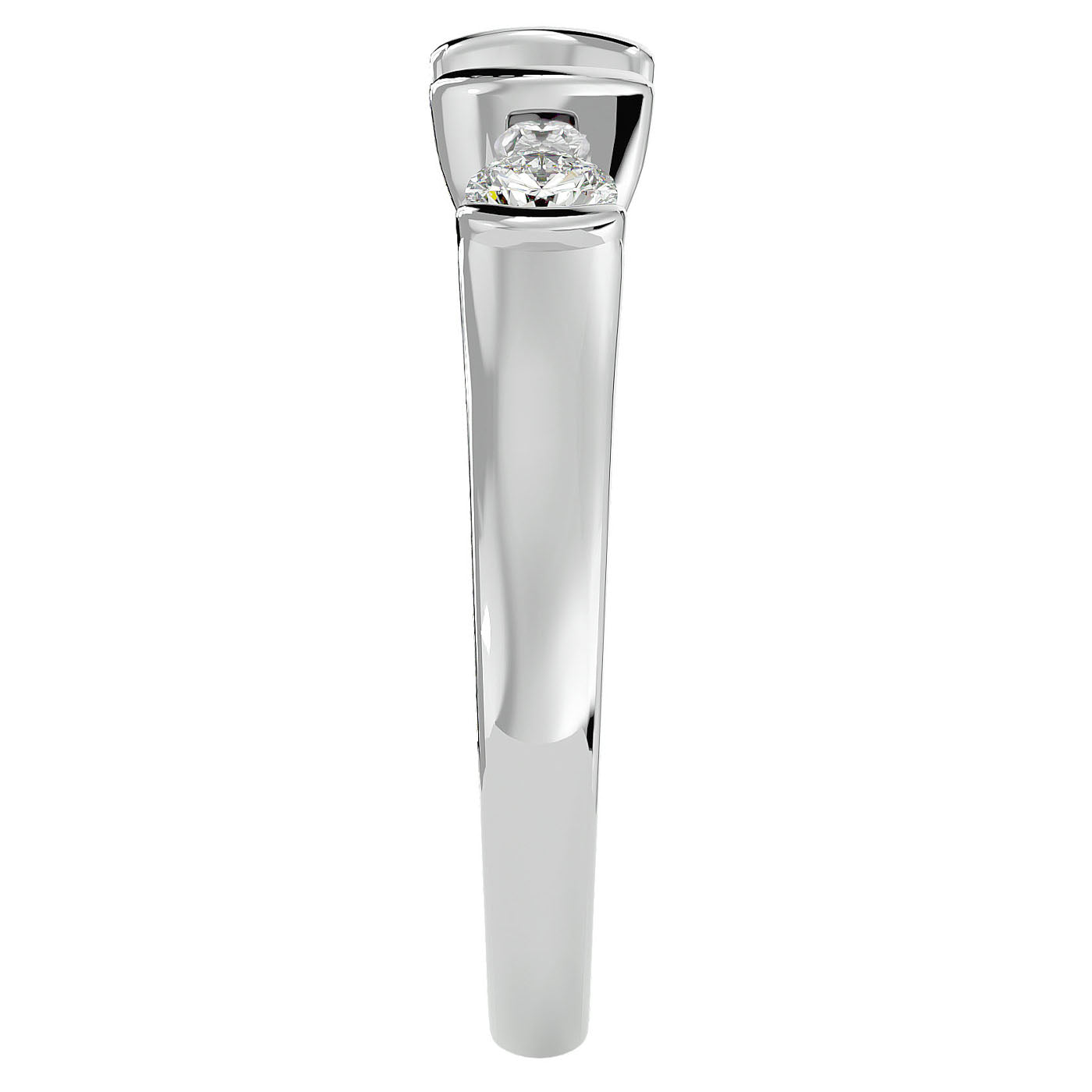 Inel Rosette cu Trei Moissanite de 0.88 ct din Platina - Castelo.ro