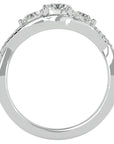 Inel de Logodnă Infinit din Aur 14k cu Trei Diamante Naturale Pavè de 1.07 ct din 14k Aur Alb - Castelo.ro