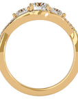 Inel de Logodnă Infinit cu Trei Diamante Create în Laborator Pavè de 1.07 ct din 18k Aur Galben - Castelo.ro