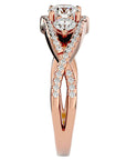 Inel de Logodnă Infinit din Aur 14k cu Trei Moissanite Pavè de 1.07 ct din 14k Aur Roz - Castelo.ro