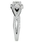 Inel de Logodnă Infinit din Aur 14k cu Trei Moissanite Pavè de 1.07 ct din 14k Aur Alb - Castelo.ro