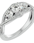 Inel de Logodnă Infinit din Aur 14k cu Trei Moissanite Pavè de 1.07 ct din 14k Aur Alb - Castelo.ro