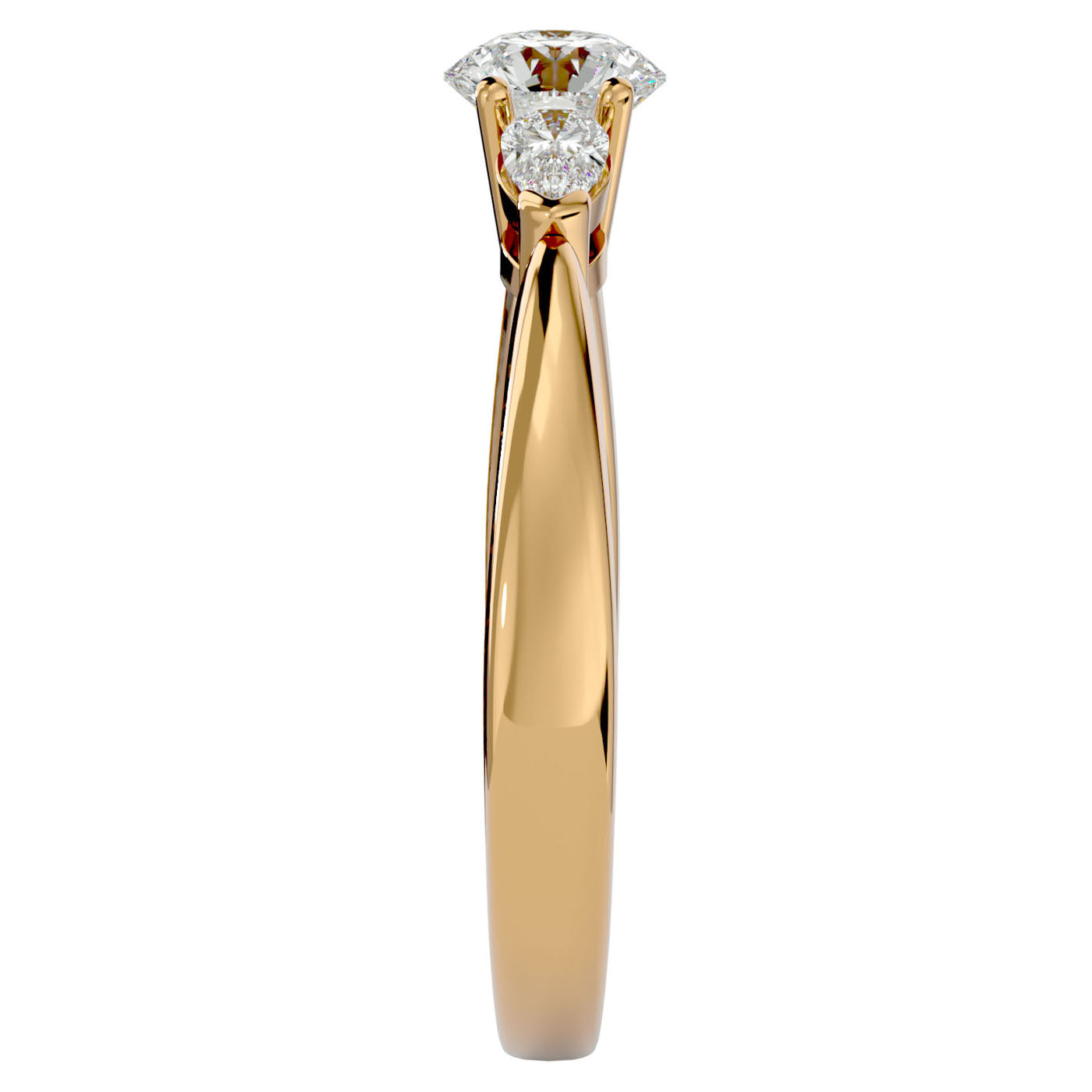 Inel de Logodnă Élise cu Trei Moissanite de 0.75 ct din 18k Aur Galben - Castelo.ro